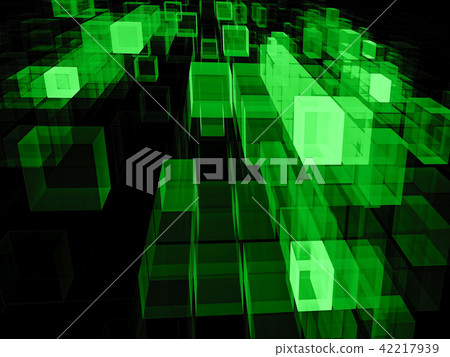 Flying cubes - abstract digitally generated image - Stock Illustration ...