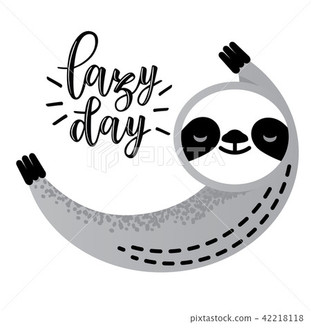 Cute vector sleeping sloth bear animal 42218118