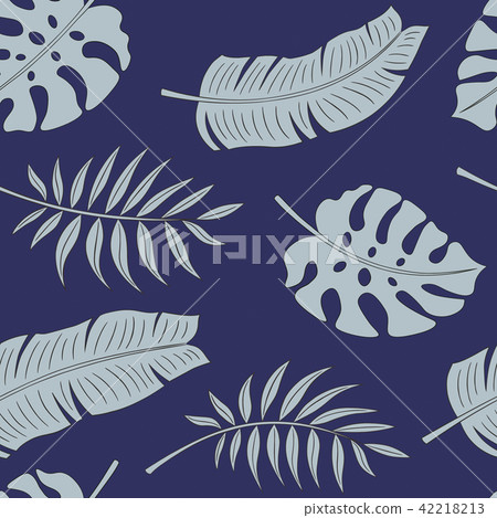 Tropical Pattern - Tropical Plant Illustration Background Tile Vector Pattern 42218213