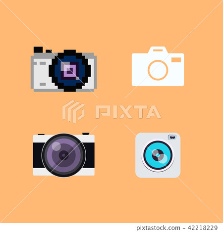 Set of camera flat icons 42218229