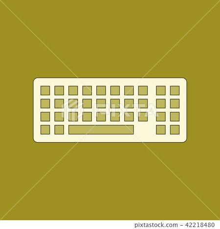 flat icon on background computer keyboard - Stock Illustration ...