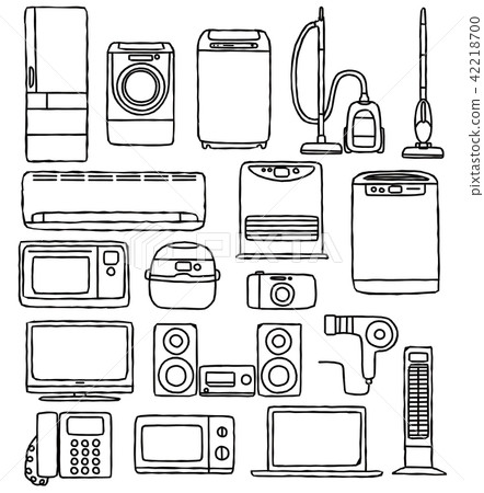 手繪風格家電圖標集 42218700