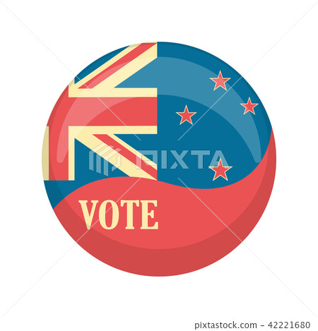 Retro New Zealand campaign button 42221680