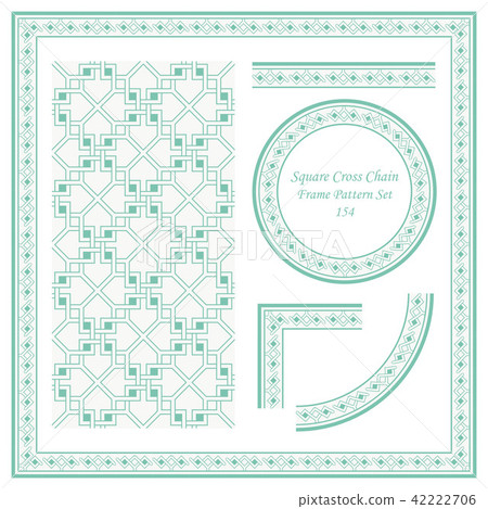 Vintage Frame Retro Seamless Oriental Pattern Set Vintage Frame Retro Seamless Oriental Pattern Set 42222706