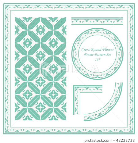 Vintage Frame Retro Seamless Oriental Pattern Set Vintage Frame Retro Seamless Oriental Pattern Set 42222738