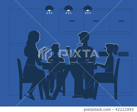 Family at dinner table vector illustration Family at dinner table vector illustration 42222893