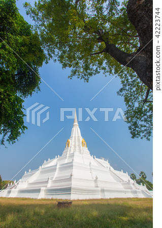 White pagoda at Chedi Phukhao Thong White pagoda at Chedi Phukhao Thong 42223744