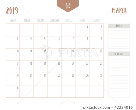 Vector of calendar 2019 ( March ) in simple 42224016