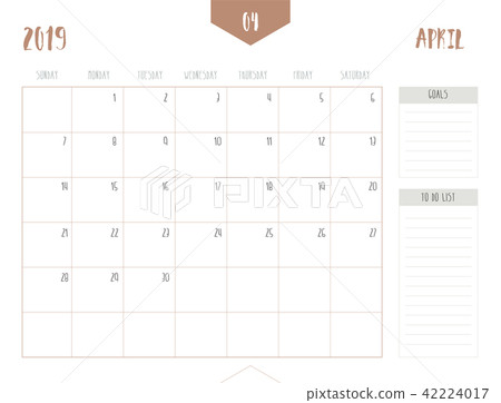 Vector of calendar 2019 ( April ) in simple 42224017