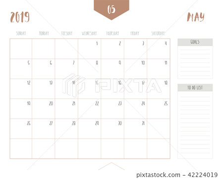 Vector of calendar 2019 ( May ) in simple 42224019