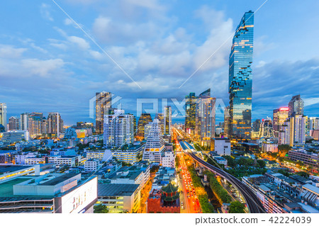 Aerial view of Bangkok City modern office building 42224039