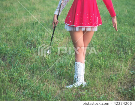 Teen Majorette Girl Outdoors Teen Majorette Girl Outdoors 42224206
