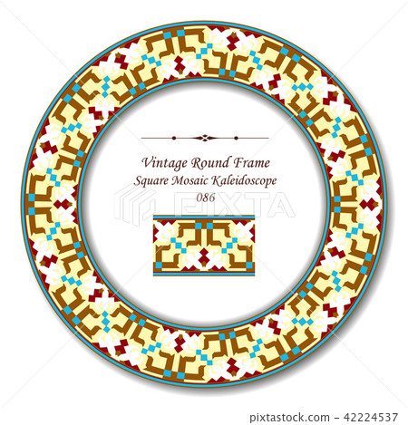 Vintage Round Retro Oriental Pattern Deco Frame 42224537