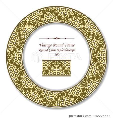 Vintage Round Retro Oriental Pattern Deco Frame 42224548