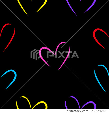 Isolated black background hearts. 42224785