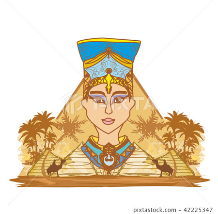 Vintage banner with Egyptian queen 42225347