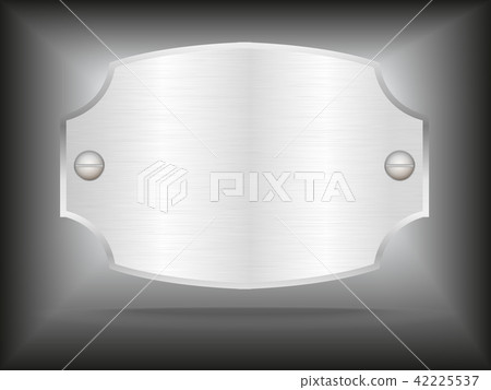 Vector metal steel plate with screws 42225537