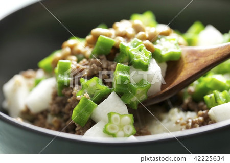 秋葵山藥納豆飯碗 42225634