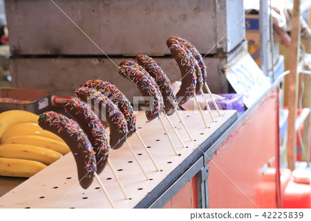 Chocolate banana in a stand 42225839