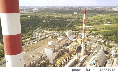 Aerial view of coal power station Aerial view of coal power station 42225948