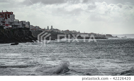 Steep coast in Portugal with Atlantic ocean 42226420
