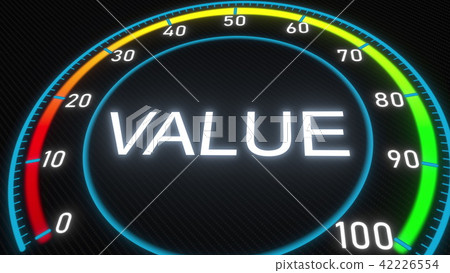 Value futuristic meter or indicator. Conceptual 3D rendering 42226554