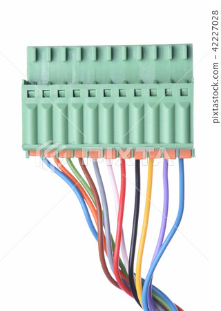 Electric Cable Connector Isolated on White 42227028