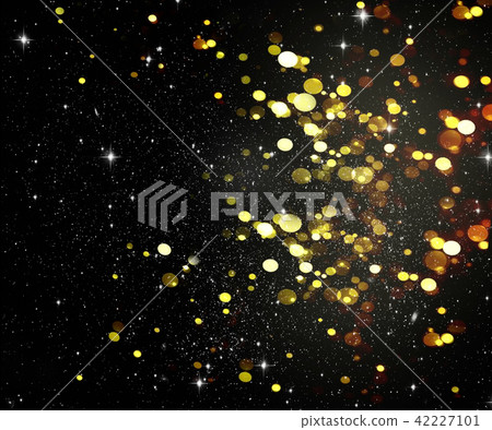 Abstract yellow bokeh on black background 42227101