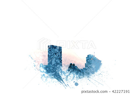 Building on watercolor painting background Building on watercolor painting background 42227191