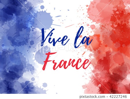 Vive la France watercolor background 42227246