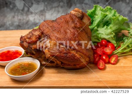 Pork knuckle or German pork hocks with vegetable 42227529