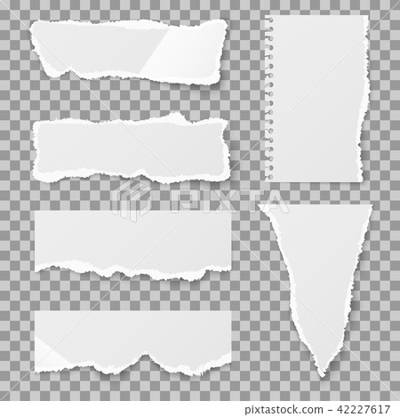 Blank torn paper with bends and tears. Vector set 42227617