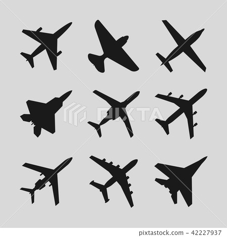 Airplane, aircraft vector icons Airplane, aircraft vector icons 42227937