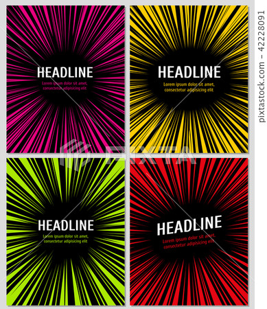 Radial manga graphic speed frames superhero action explosion set. Vector layout for comic books Radial manga graphic speed frames superhero action explosion set. Vector layout for comic books 42228091