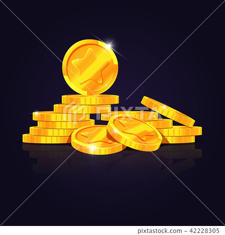 Gold coins stack vector illustration - Stock Illustration [42228305 ...