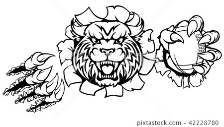 Wildcat American Football Mascot Wildcat American Football Mascot 42228780