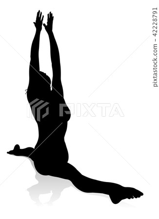 Yoga Pilates Pose Woman Silhouette Yoga Pilates Pose Woman Silhouette 42228791