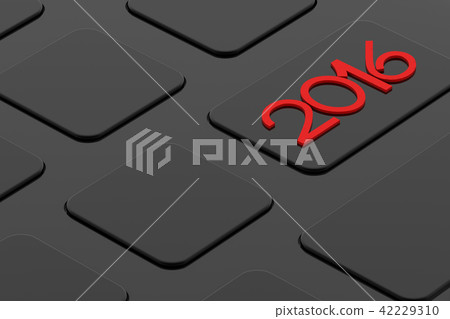 Computer Key board with new year concept Computer Key board with new year concept 42229310