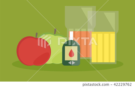 Diabetes monitor, Cholesterol diet and healthy food eating nutritional concept 42229762