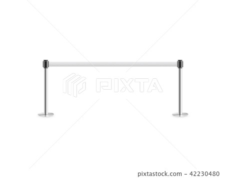 Mobile fence barrier stand isolated on white. Mobile fence barrier stand isolated on white. 42230480