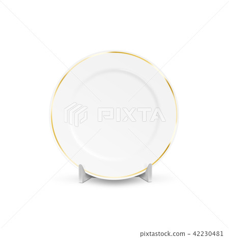 White blank plate mock up holder isolated.  42230481