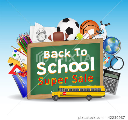 Back to school sale chalkboard education object Back to school sale chalkboard education object 42230987