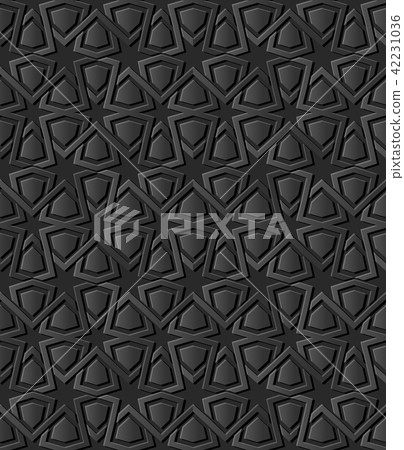 3D dark paper art Islamic geometry pattern 3D dark paper art Islamic geometry pattern 42231036