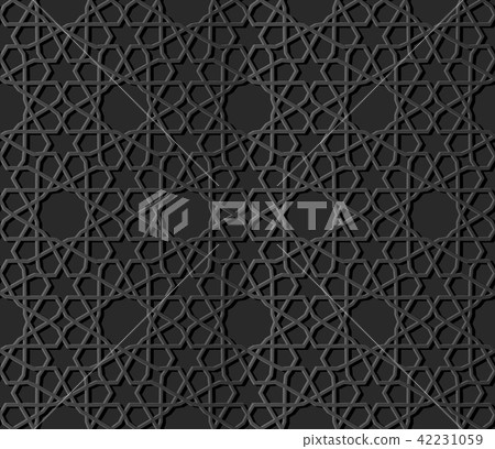 3D dark paper art Islamic geometry pattern 3D dark paper art Islamic geometry pattern 42231059