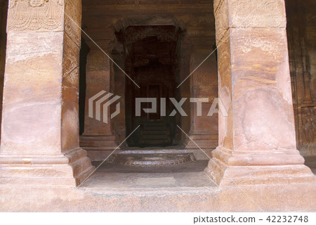 Cave 2: Interior view of a hall. Badami Caves Cave 2: Interior view of a hall. Badami Caves 42232748