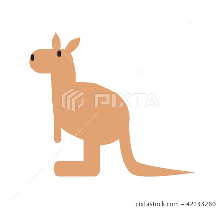 Cute kangaroo, simple style. Flat vector illustration. Isolated on white background 42233260