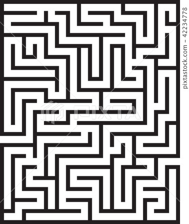 Black rectangle maze isolated 42234778