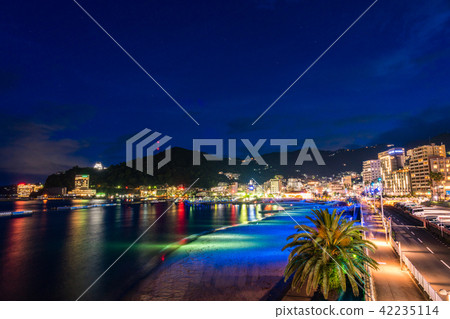 (Atami city, Shizuoka prefecture) Atami Sun Beach / light up night view (Atami city, Shizuoka prefecture) Atami Sun Beach / light up night view 42235114
