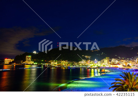 (Atami city, Shizuoka prefecture) Atami Sun Beach / light up night view (Atami city, Shizuoka prefecture) Atami Sun Beach / light up night view 42235115