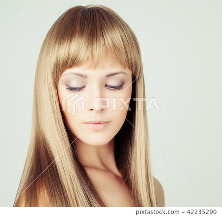 Beautiful female model woman with long hair 42235290